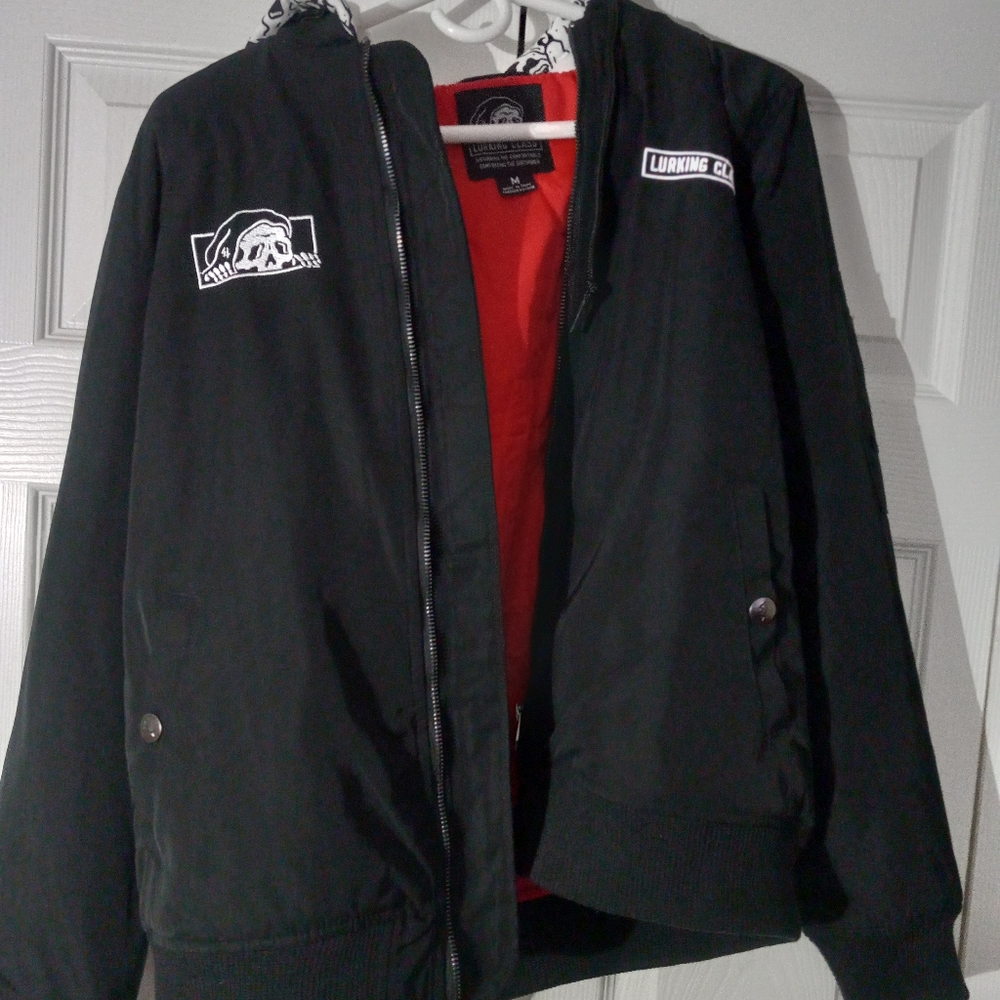 Lurking class bomber jacket with hoodie